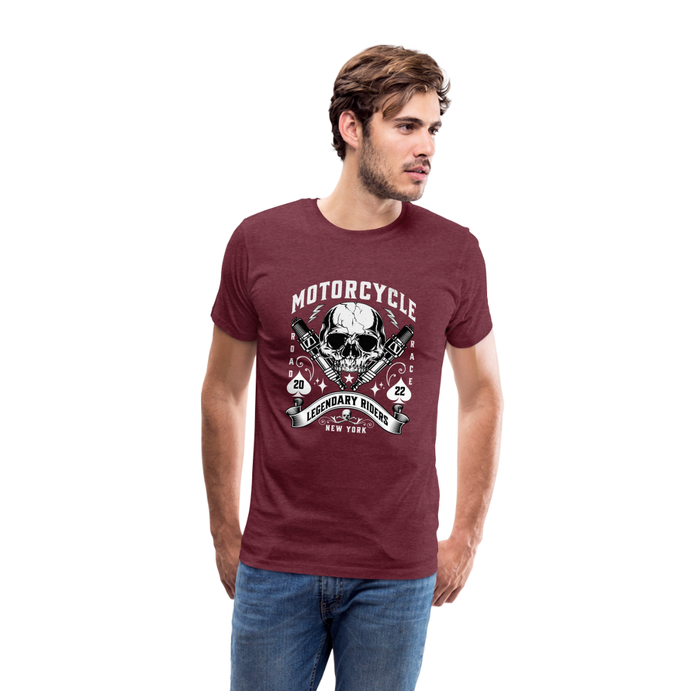 Motorcycle Premium T-Shirt Herren - Bordeauxrot meliert