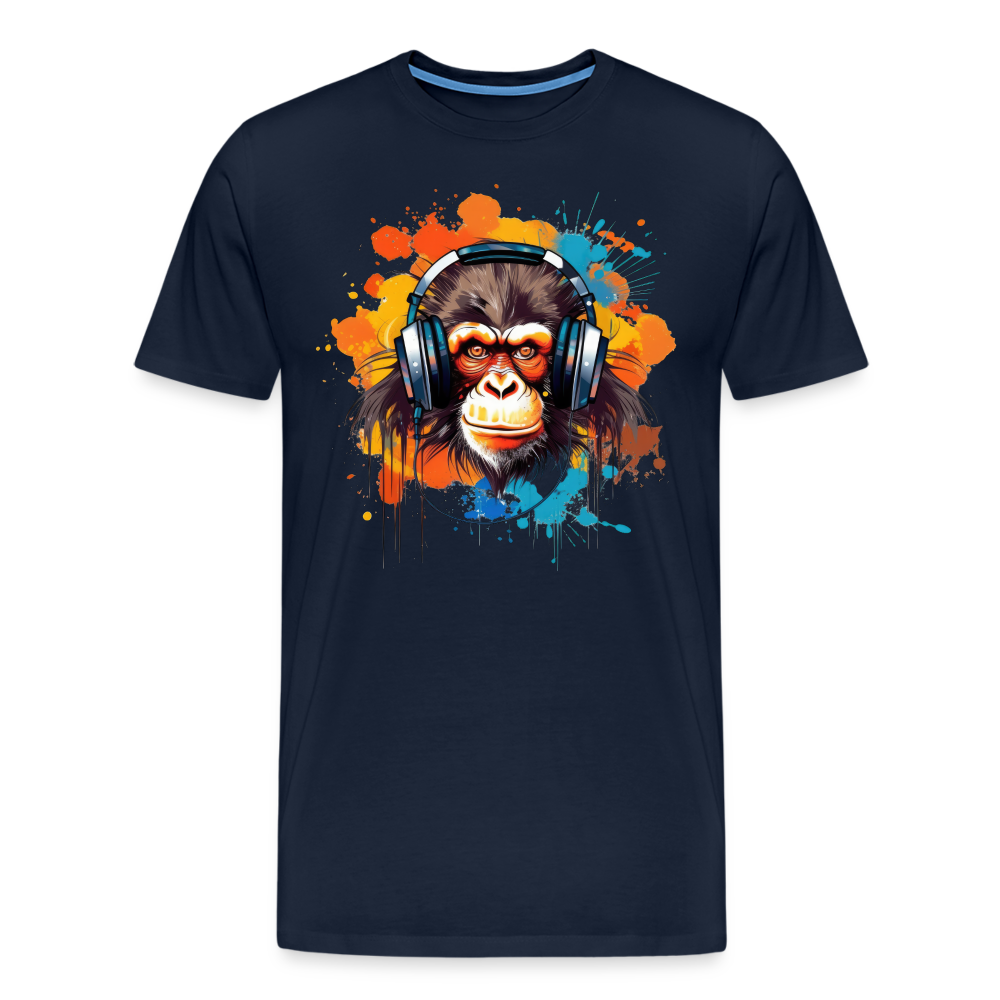 DJ Monkey Affe T-Shirt Männer Premium T-Shirt - Navy