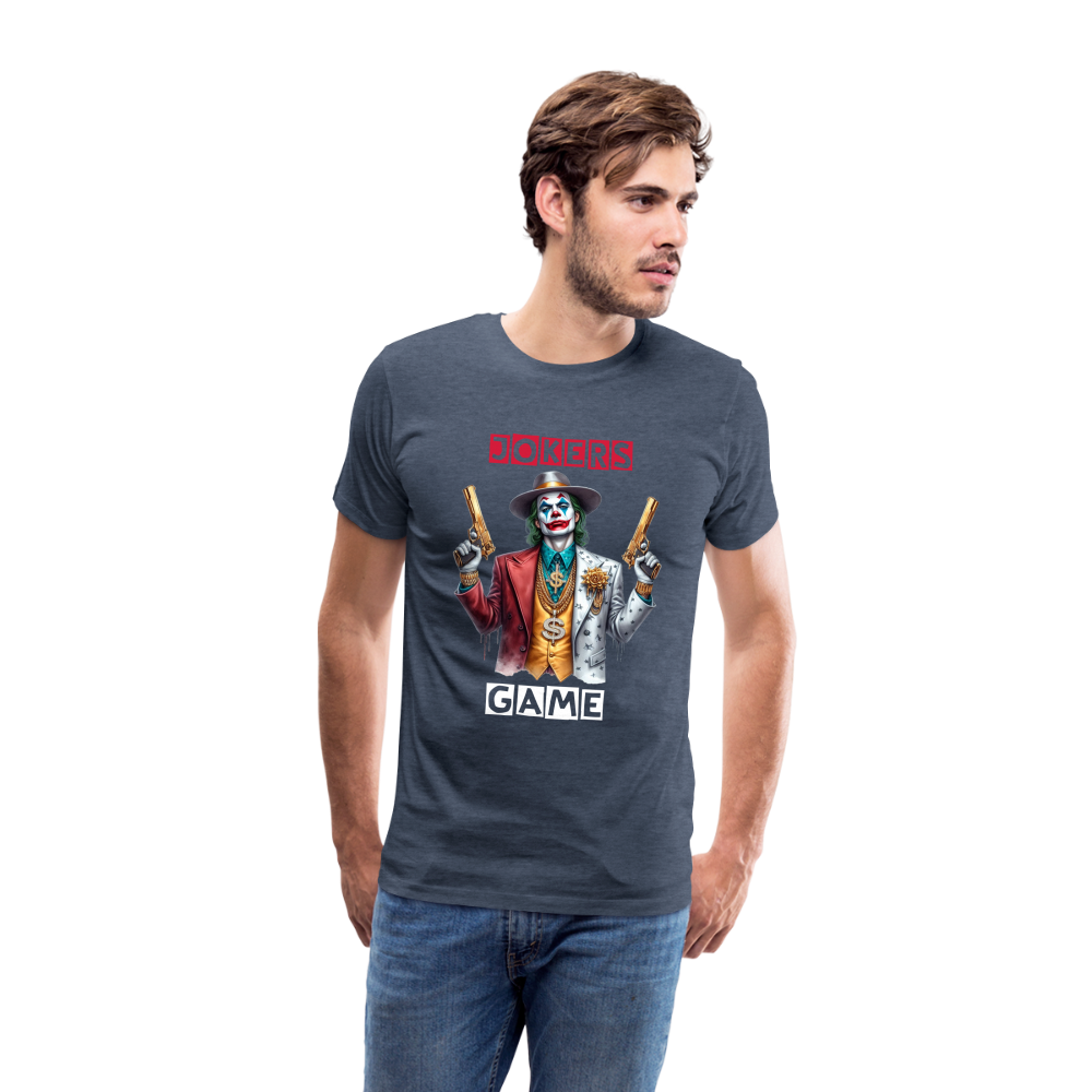 Joker Jokers Game Männer Premium T-Shirt - Blau meliert