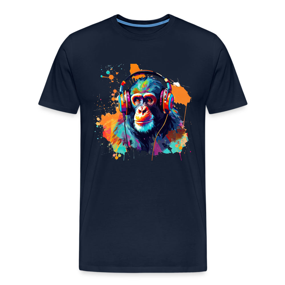 DJ Monkey Affe T-Shirt Männer Premium T-Shirt - Navy