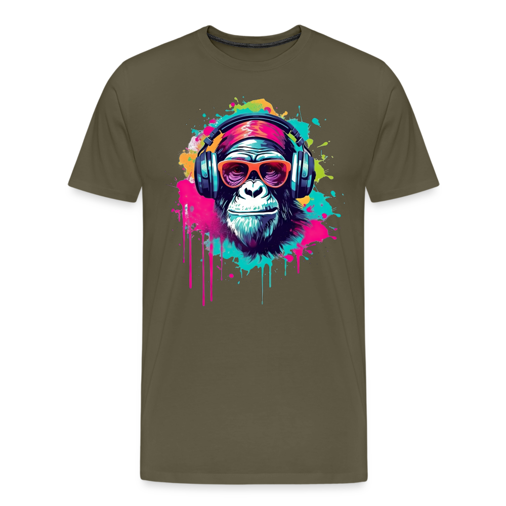 DJ Monkey Affe T-Shirt Männer Premium T-Shirt - Khaki