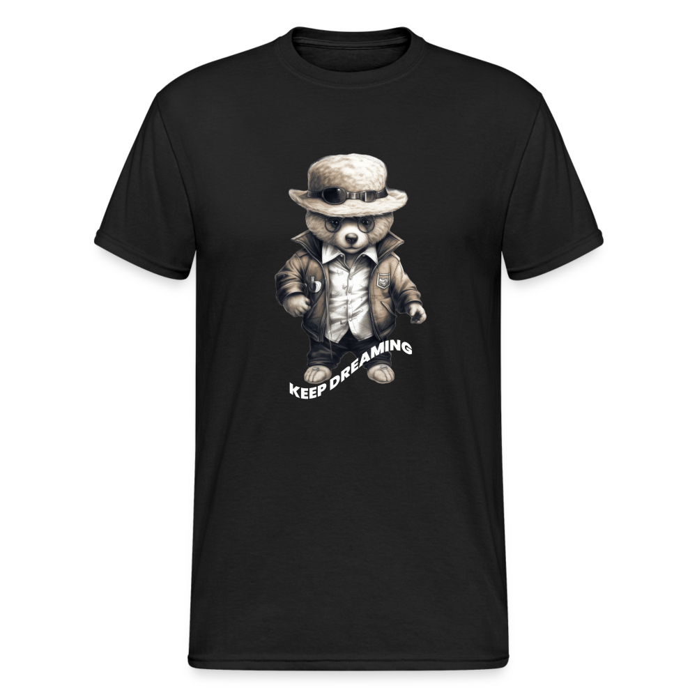 Teddybär Bear Keep Dreaming Streetwear Spruch T-Shirt Herren - Schwarz