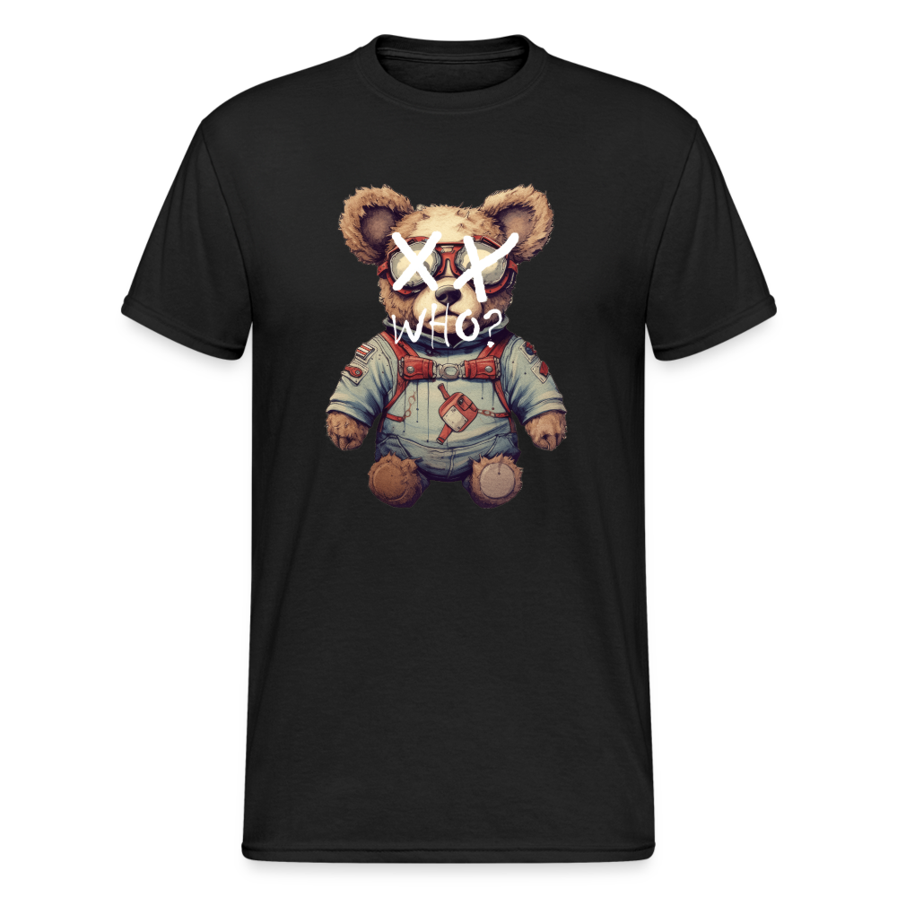 Teddybär Bear Who Streetwear Spruch T-Shirt Herren - Schwarz