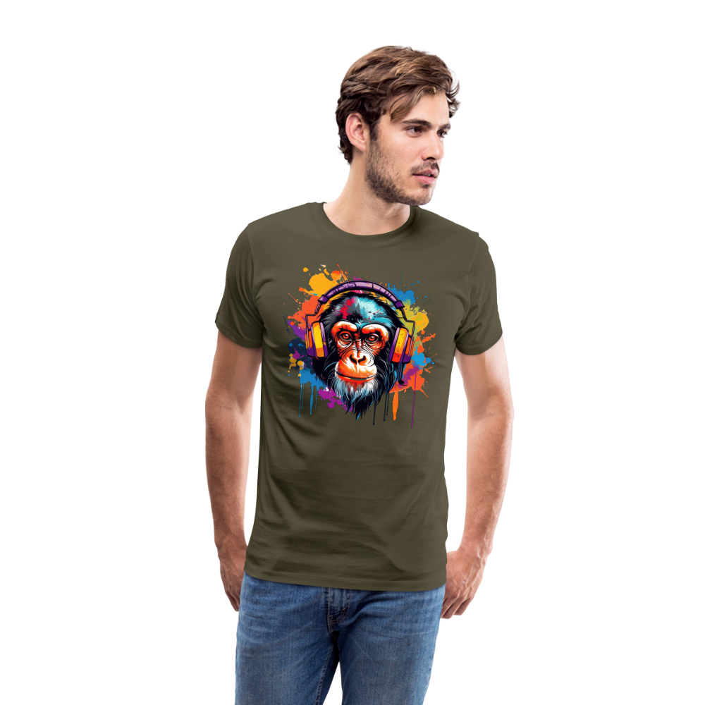 DJ Monkey Affe T-Shirt Männer Premium T-Shirt - Khaki