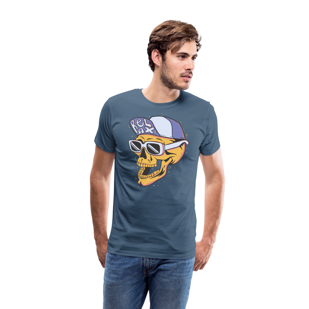 Relax Skull Totenkopf Premium T-Shirt Herren - Blaugrau