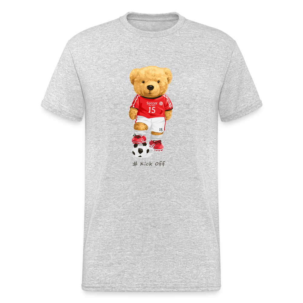 Teddybär Bear kick off Streetwear Spruch T-Shirt Herren - Grau meliert