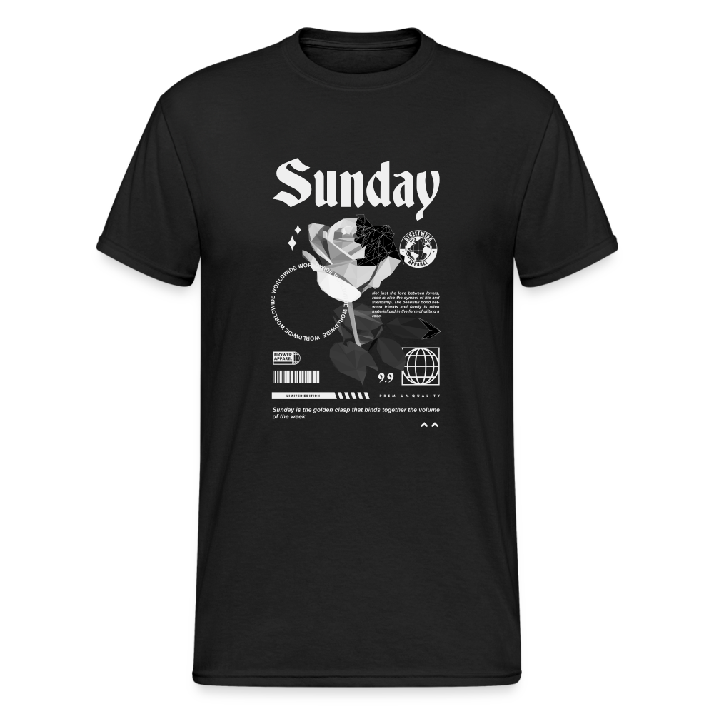 Urban Streetwear Sunday T-Shirt Herren - Schwarz