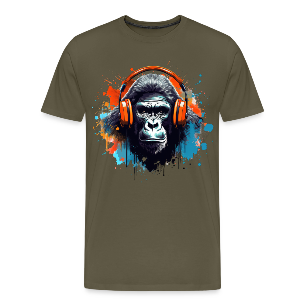 DJ Monkey Affe T-Shirt Männer Premium T-Shirt - Khaki