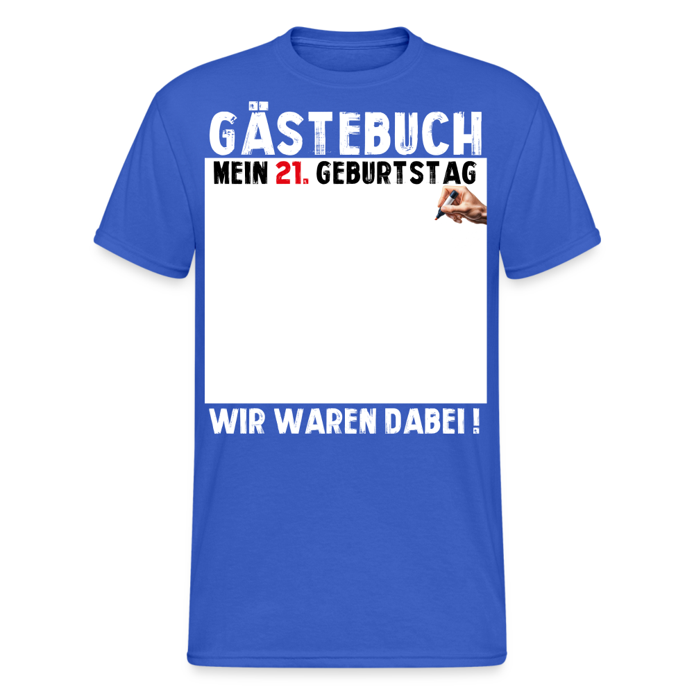 21. Geburtstag Gästebuch T-Shirt Lustig Geschenk T-Shirt - Königsblau