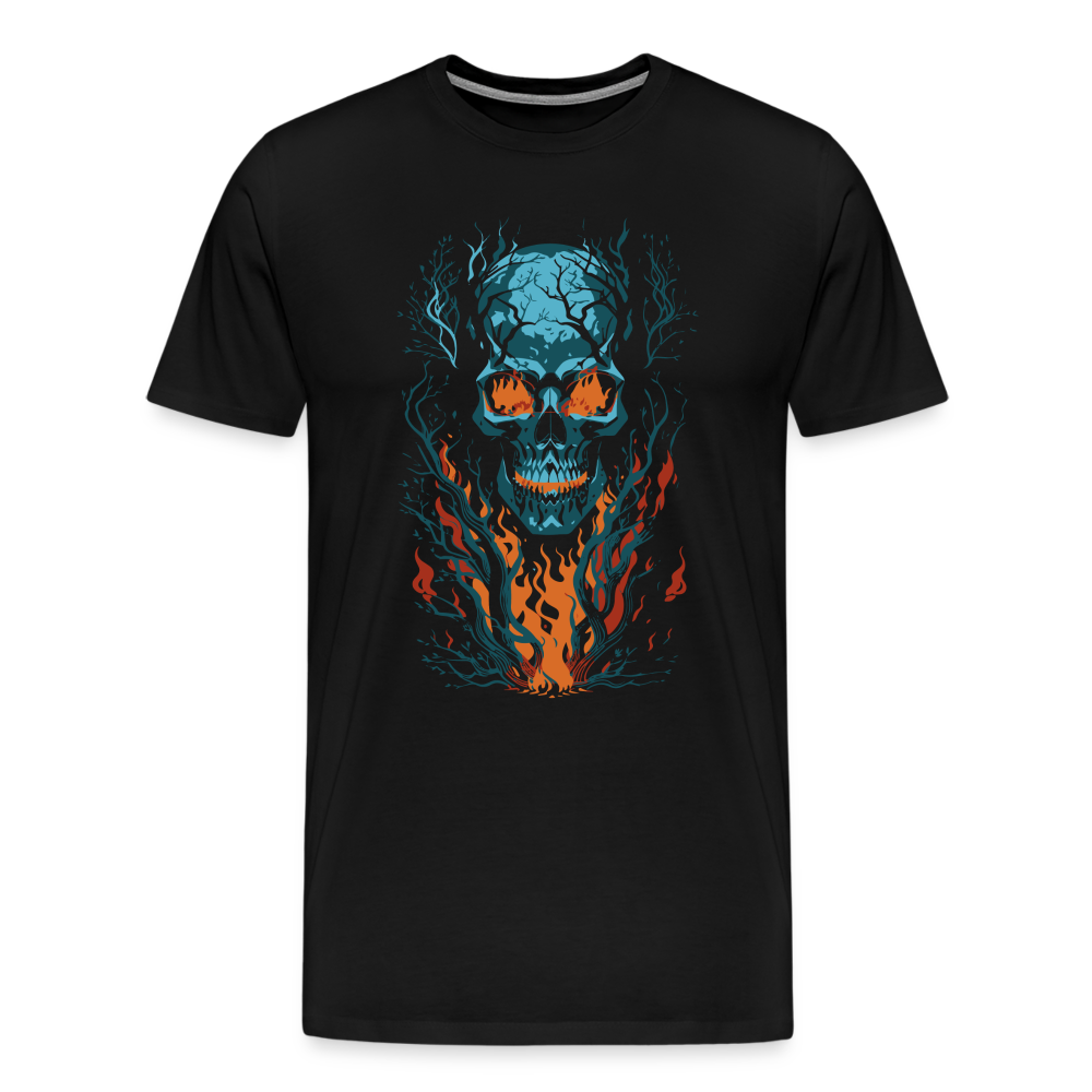 Fire Skull Totenkopf Premium T-Shirt Herren - Schwarz