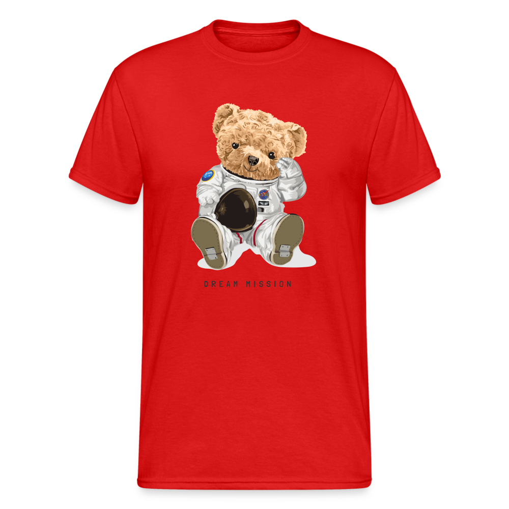 Teddybär Bear Dream Mission Streetwear Spruch T-Shirt Herren - Rot