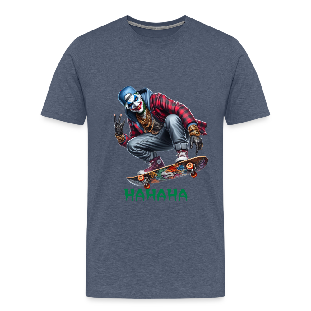 Joker HAHAHA Männer Premium T-Shirt - Blau meliert