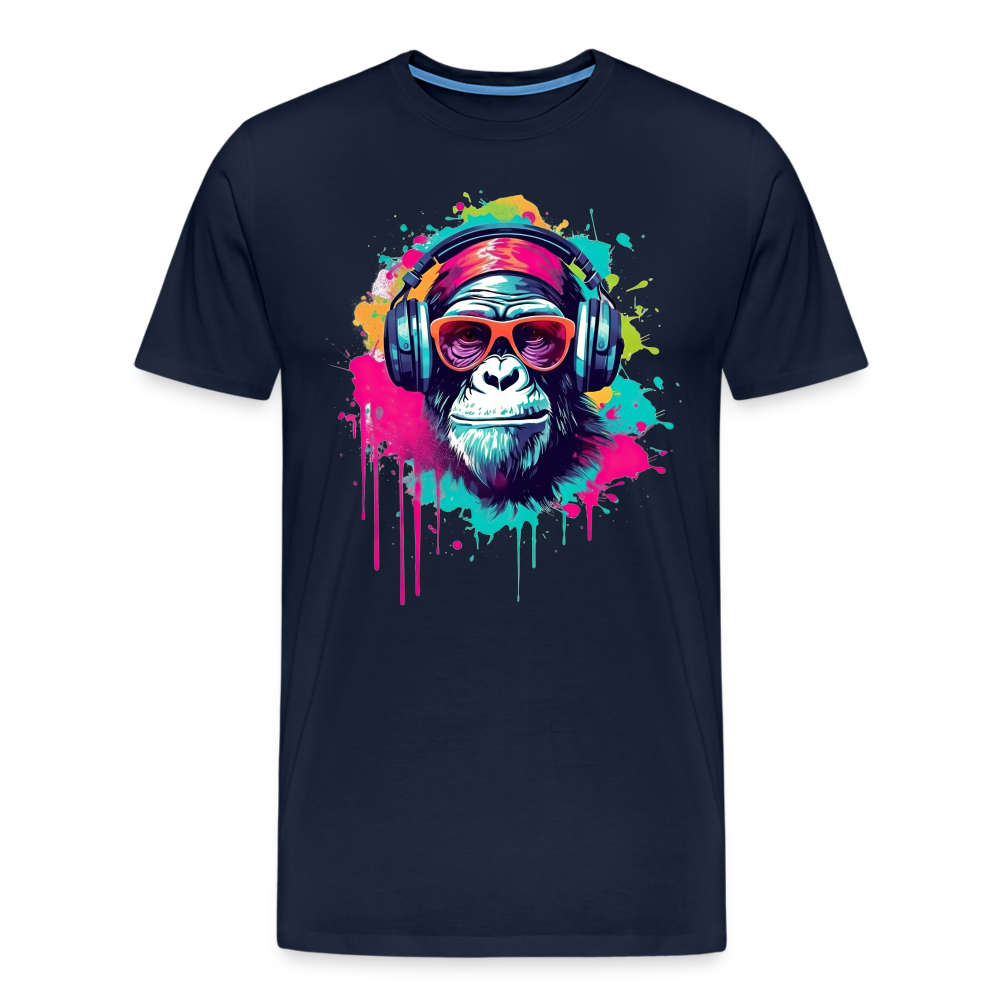DJ Monkey Affe T-Shirt Männer Premium T-Shirt - Navy