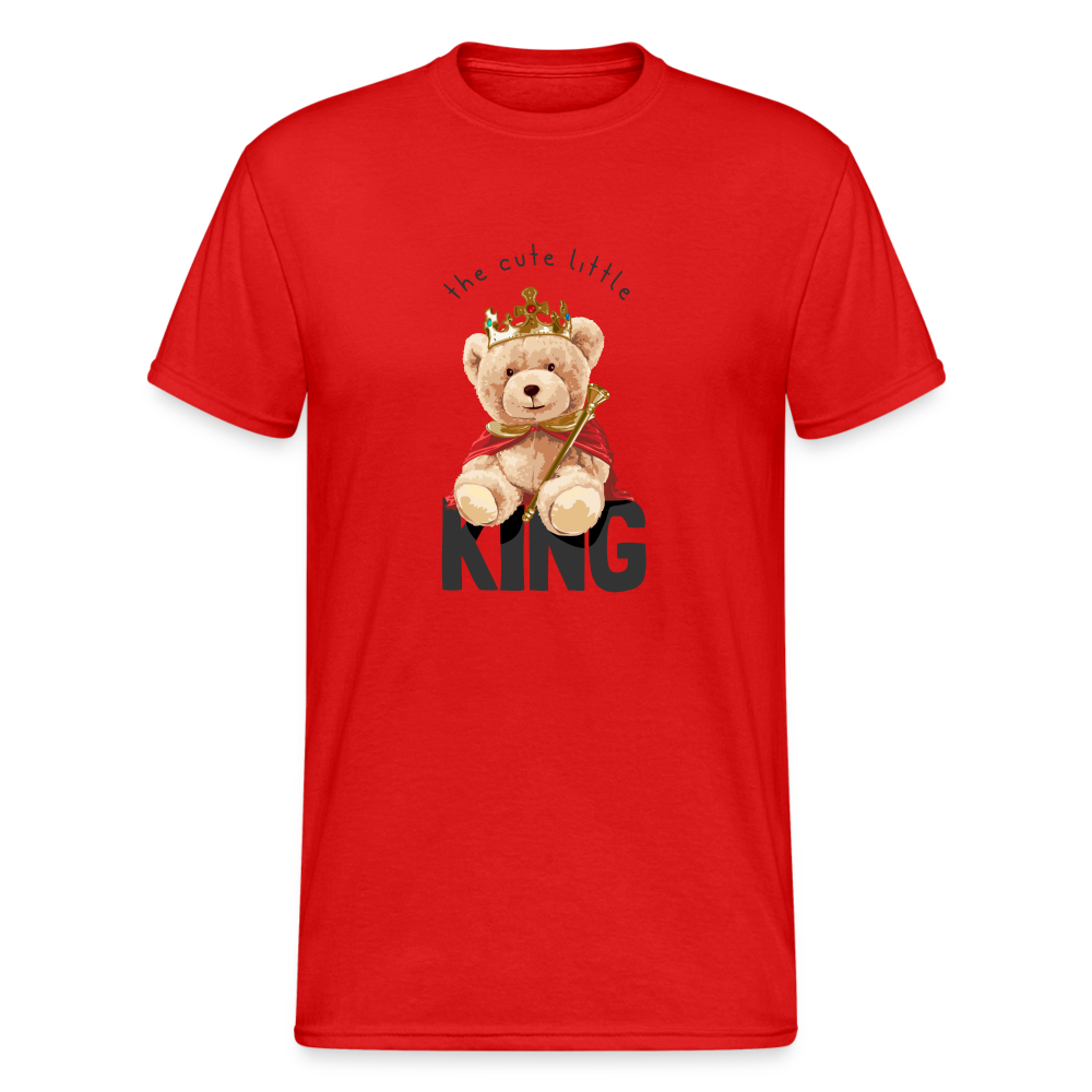 Teddybär Bear the cute little King Streetwear Spruch T-Shirt Herren - Rot