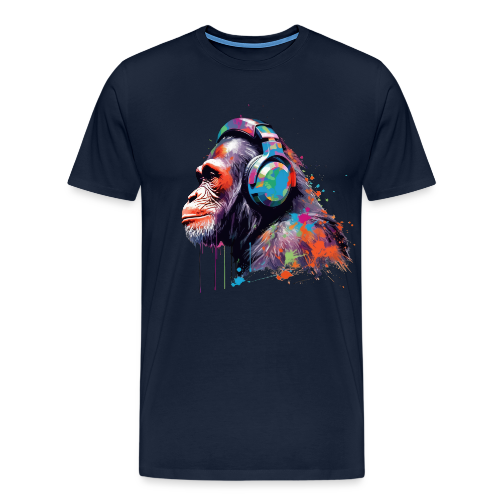 DJ Monkey Affe T-Shirt Männer Premium T-Shirt - Navy