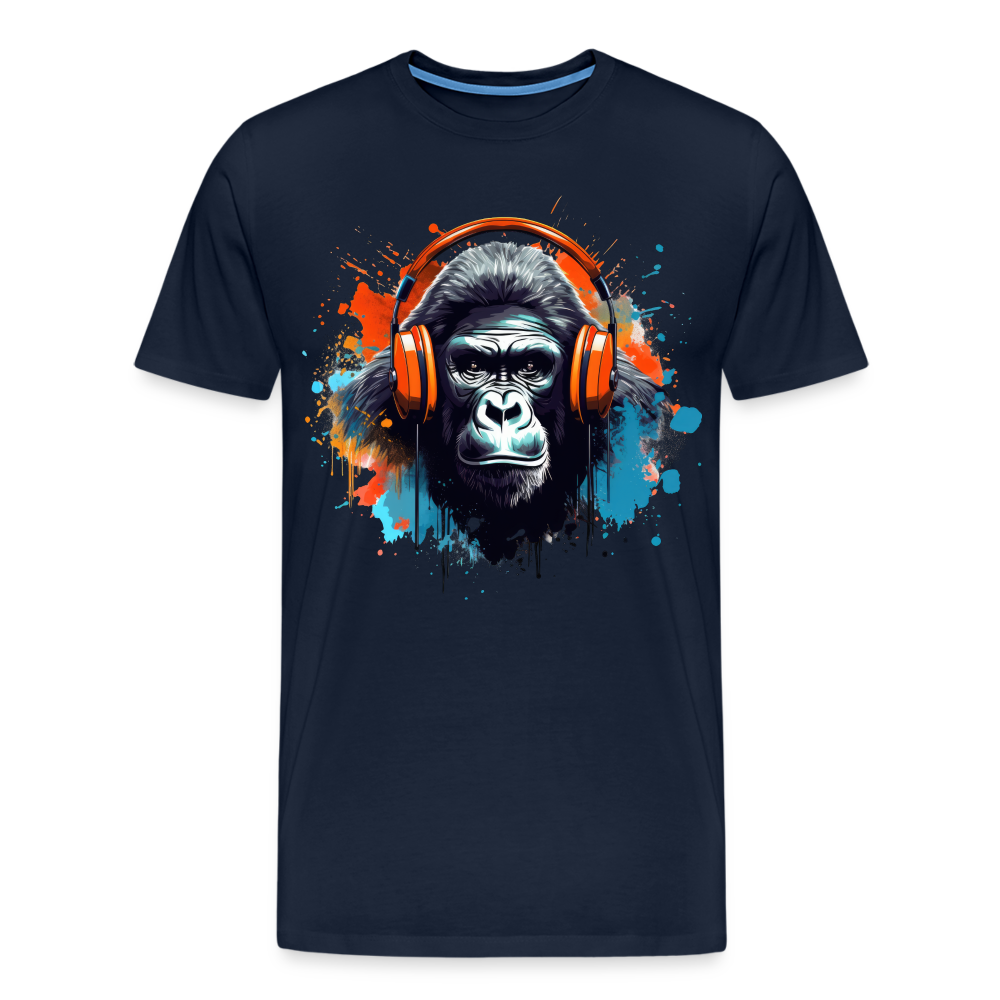 DJ Monkey Affe T-Shirt Männer Premium T-Shirt - Navy