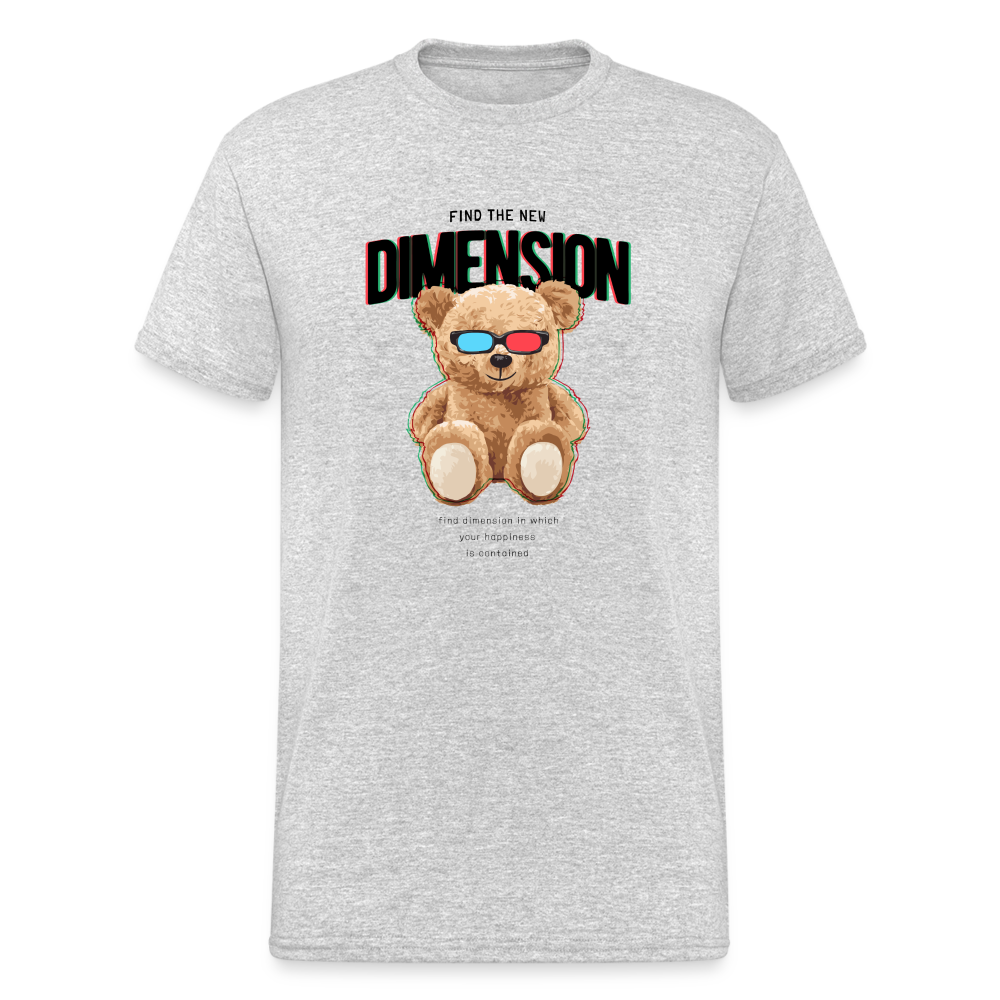 Teddybär Bear Find The New Dimension Streetwear Spruch T-Shirt Herren - Grau meliert