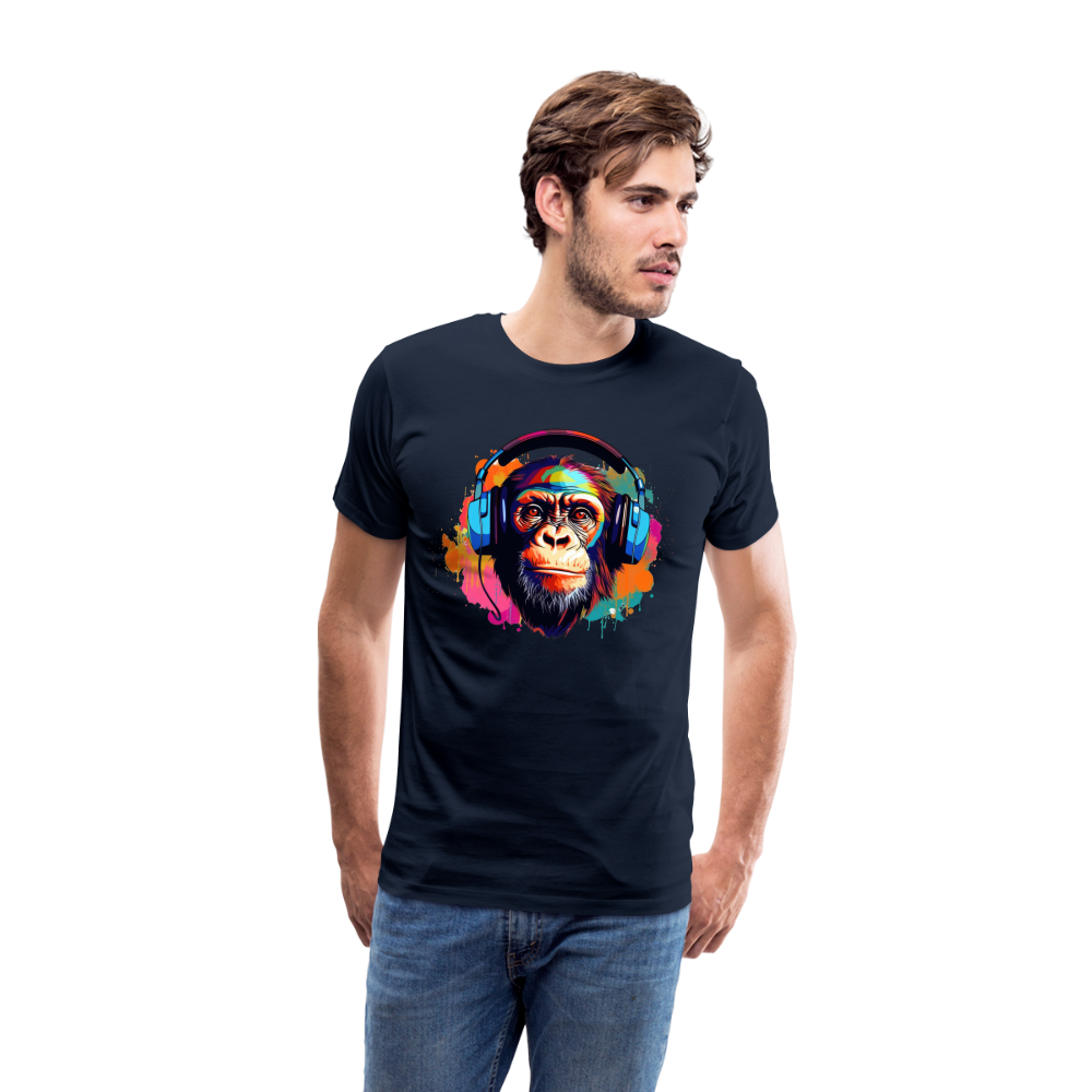 DJ Monkey Affe T-Shirt Männer Premium T-Shirt - Navy