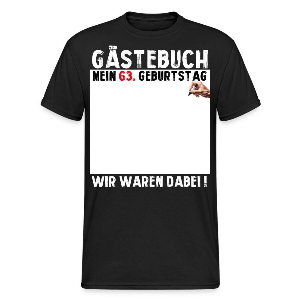 63. Geburtstag Gästebuch T-Shirt Lustig Geschenk T-Shirt - Schwarz