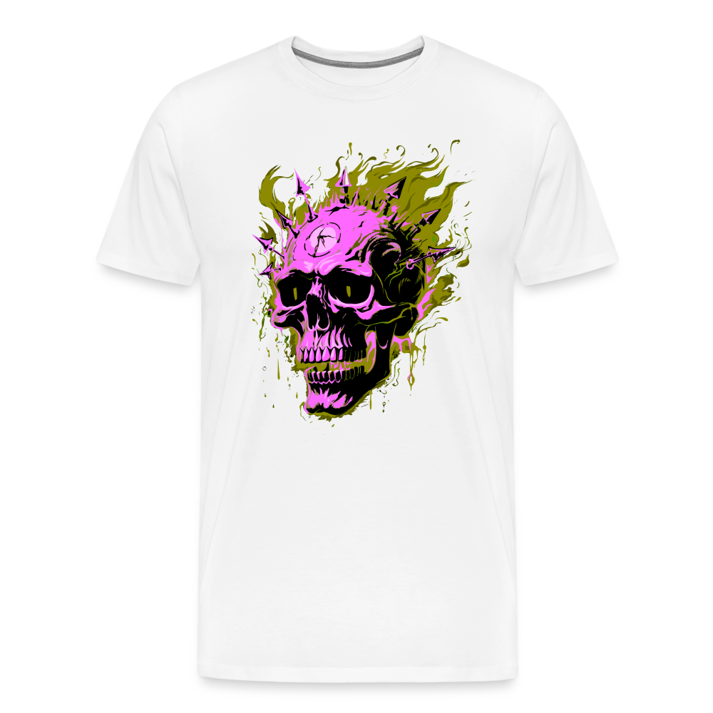 Punk Skull Totenkopf Premium T-Shirt Herren - Weiß