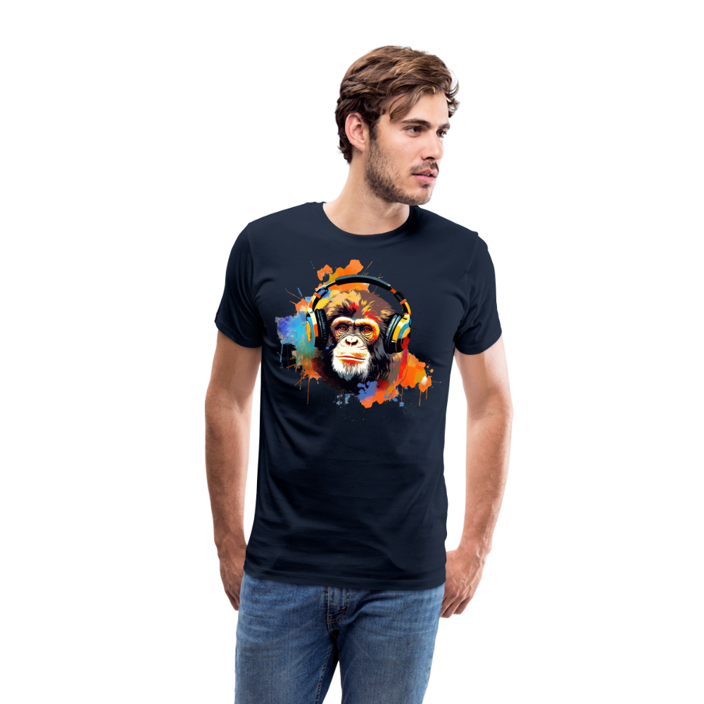 DJ Monkey Affe T-Shirt Männer Premium T-Shirt - Navy