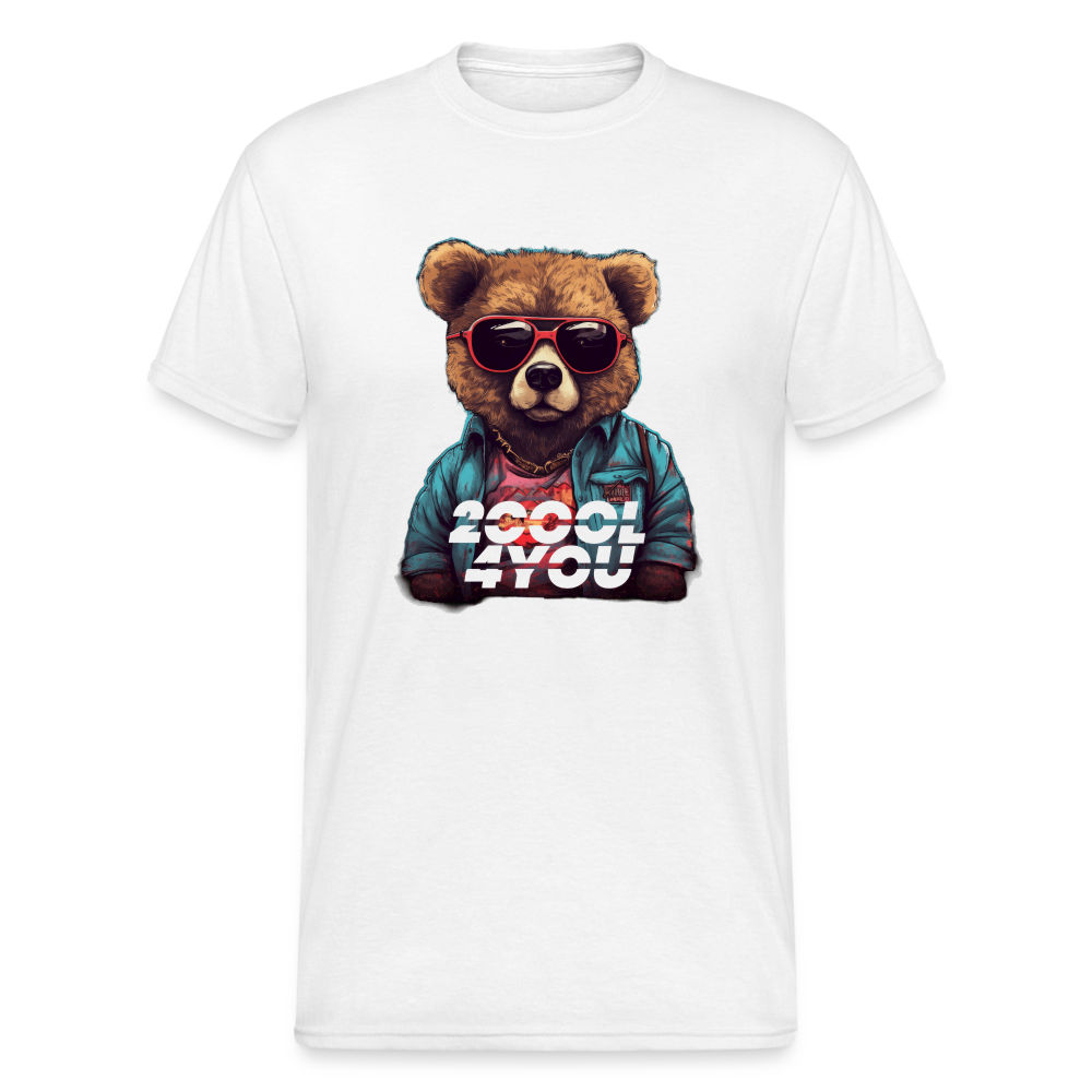 Teddybär Bear 2Cool4 You Streetwear Spruch T-Shirt Herren - Weiß