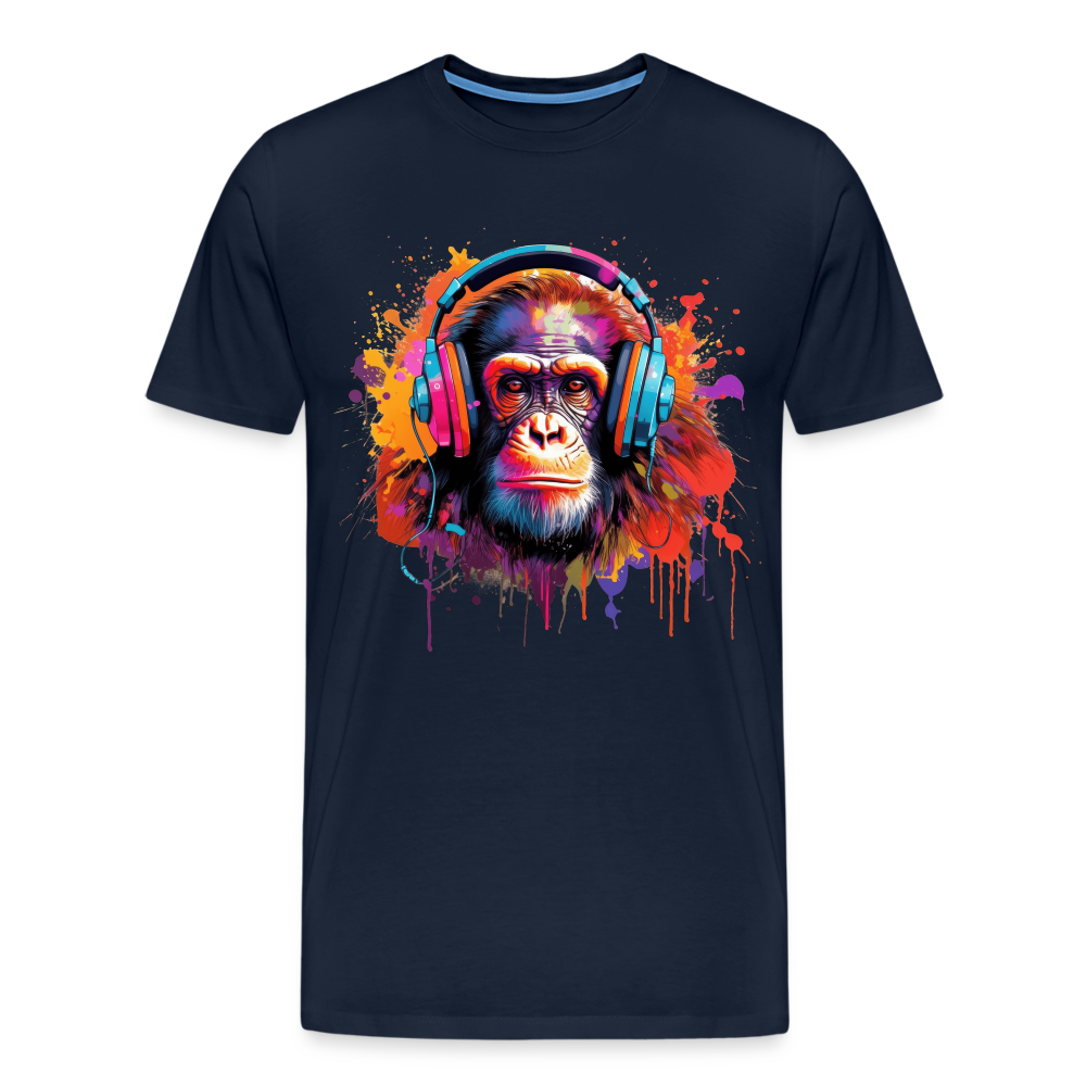DJ Monkey Affe T-Shirt Männer Premium T-Shirt - Navy