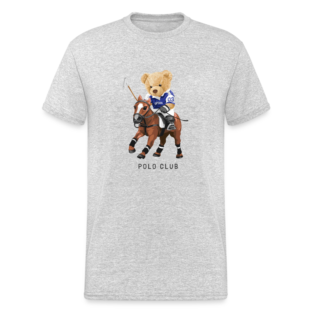 Teddybär Bear Polo Club Streetwear Spruch T-Shirt Herren - Grau meliert