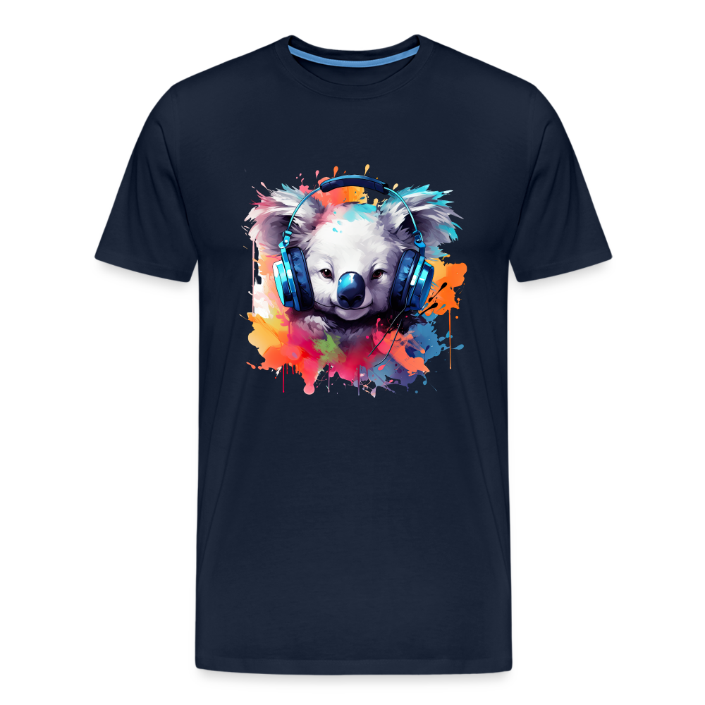 Koala Kopfhörer Safari Zoo Männer Premium T-Shirt - Navy
