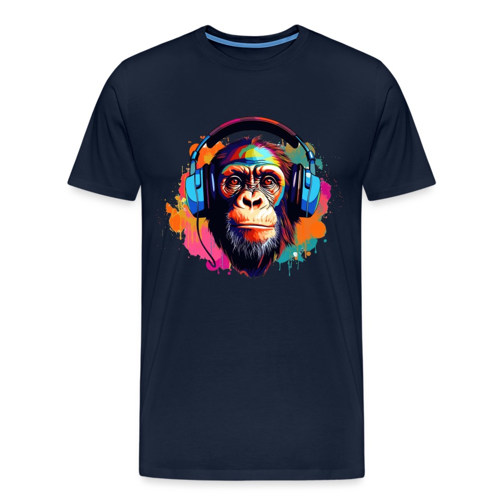 DJ Monkey Affe T-Shirt Männer Premium T-Shirt - Navy
