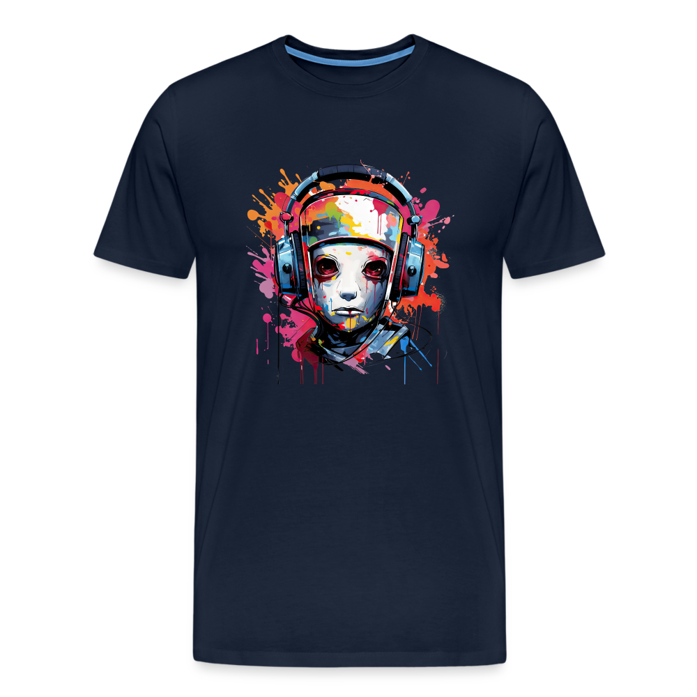 Roboter Kopfhörer Männer Premium T-Shirt - Navy