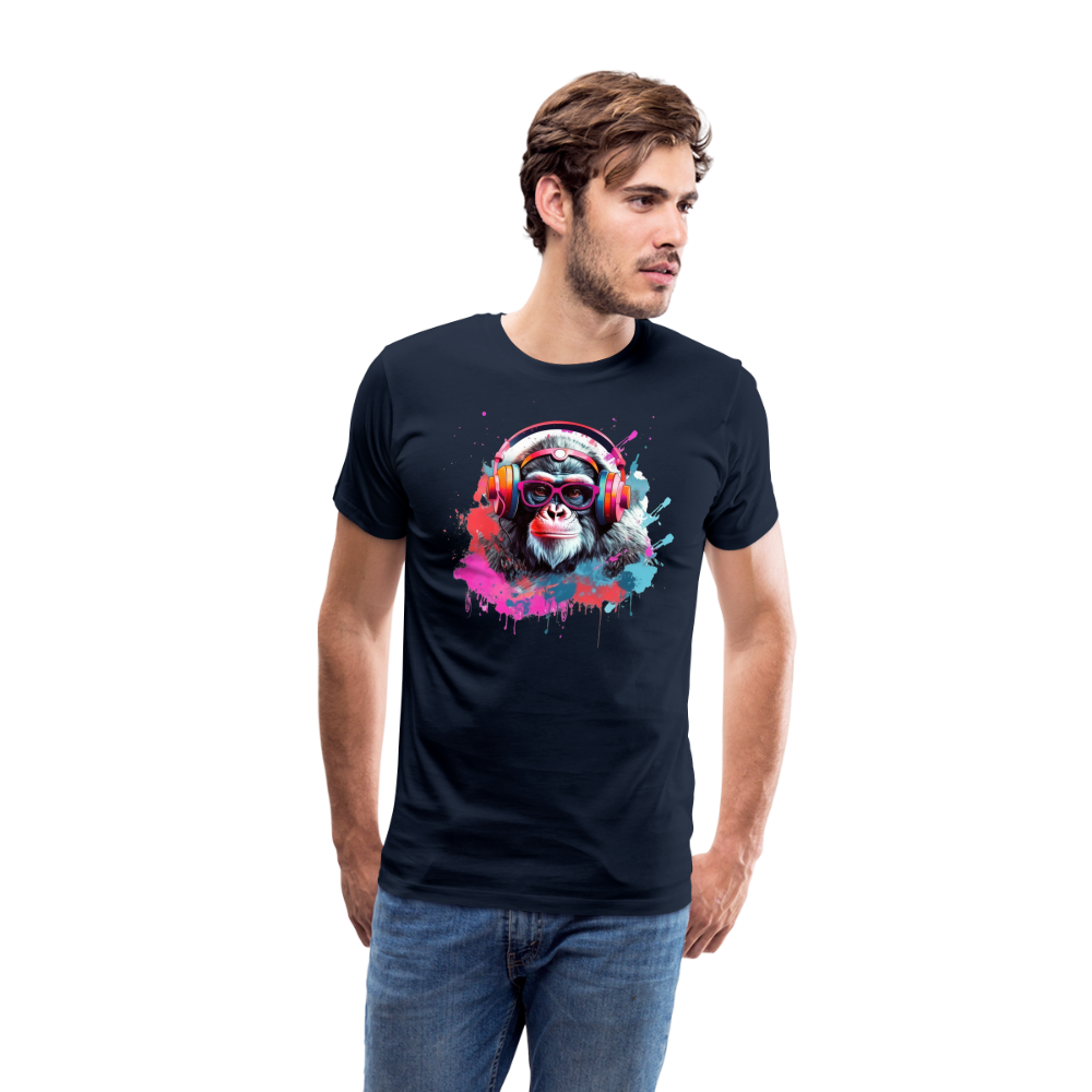 DJ Monkey Affe T-Shirt Männer Premium T-Shirt - Navy
