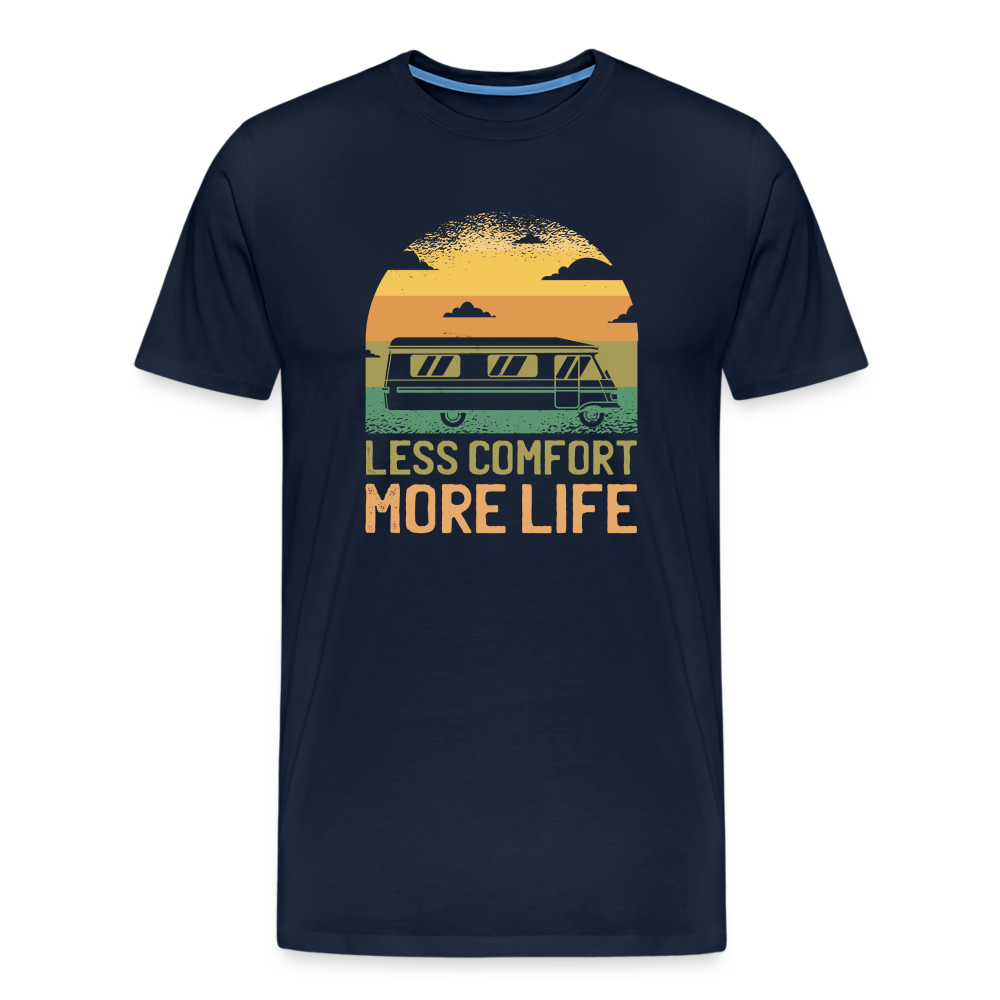 Less Comfort More Life Camping Vanlife Premium T-Shirt Herren - Navy