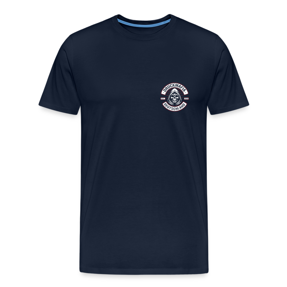 Druckmafia lieber stehen sterben als kniend leben mit Logodruck - Navy