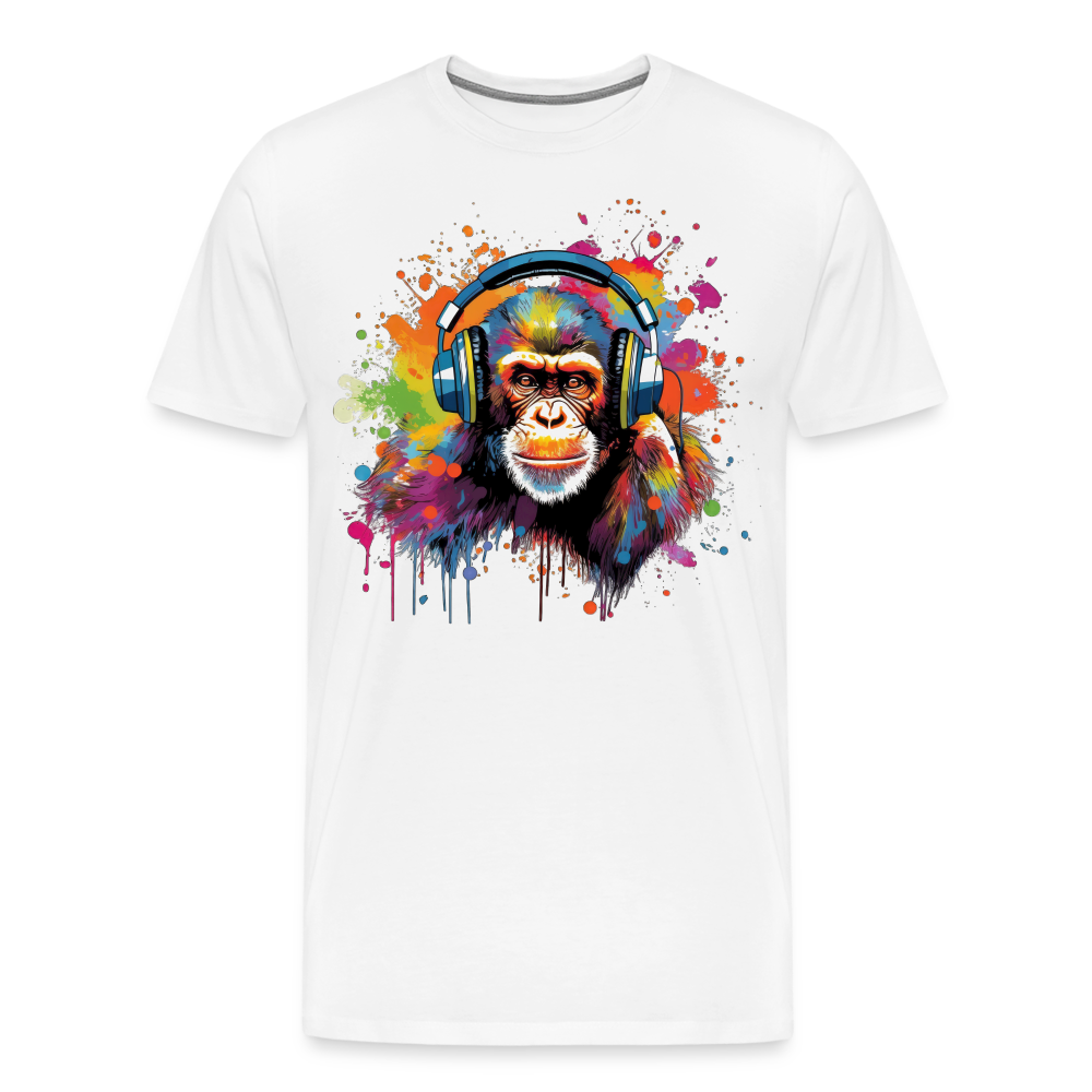 DJ Monkey Affe T-Shirt Männer Premium T-Shirt - Weiß