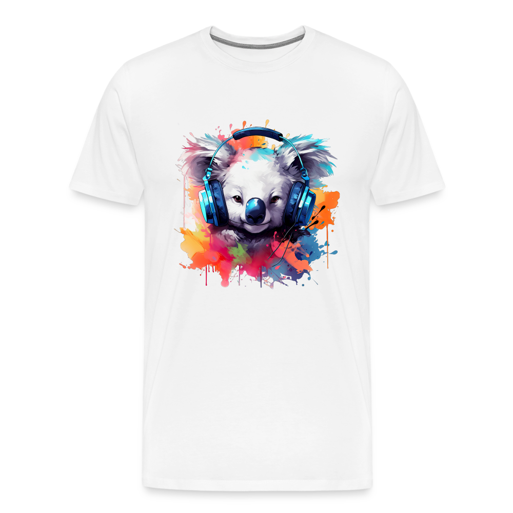 Koala Kopfhörer Safari Zoo Männer Premium T-Shirt - Weiß