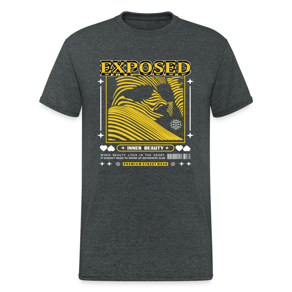 Urban Streetwear Exposed T-Shirt Herren - Dunkelgrau meliert