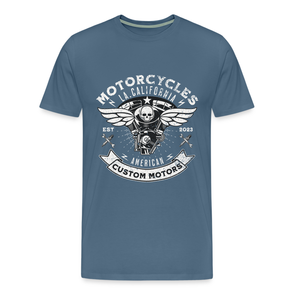 Motorcycles Custom Motors Premium T-Shirt Herren - Blaugrau