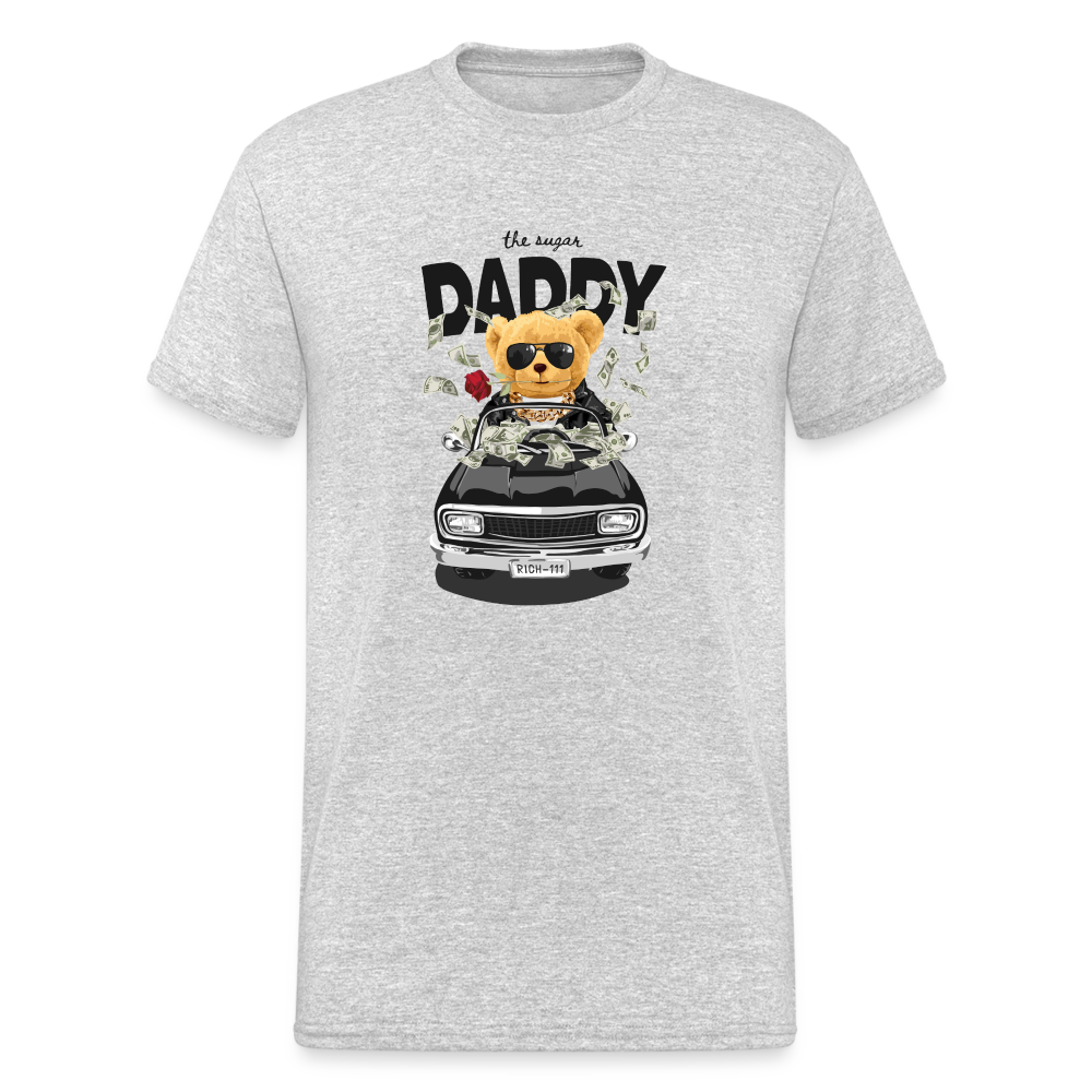 Teddybär Bear the sugar Daddy Streetwear Spruch T-Shirt Herren - Grau meliert