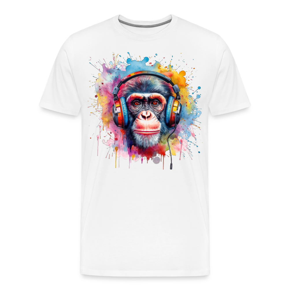DJ Monkey Affe T-Shirt Männer Premium T-Shirt - Weiß