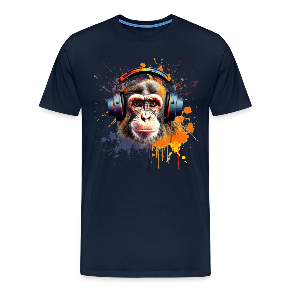 DJ Monkey Affe T-Shirt Männer Premium T-Shirt - Navy