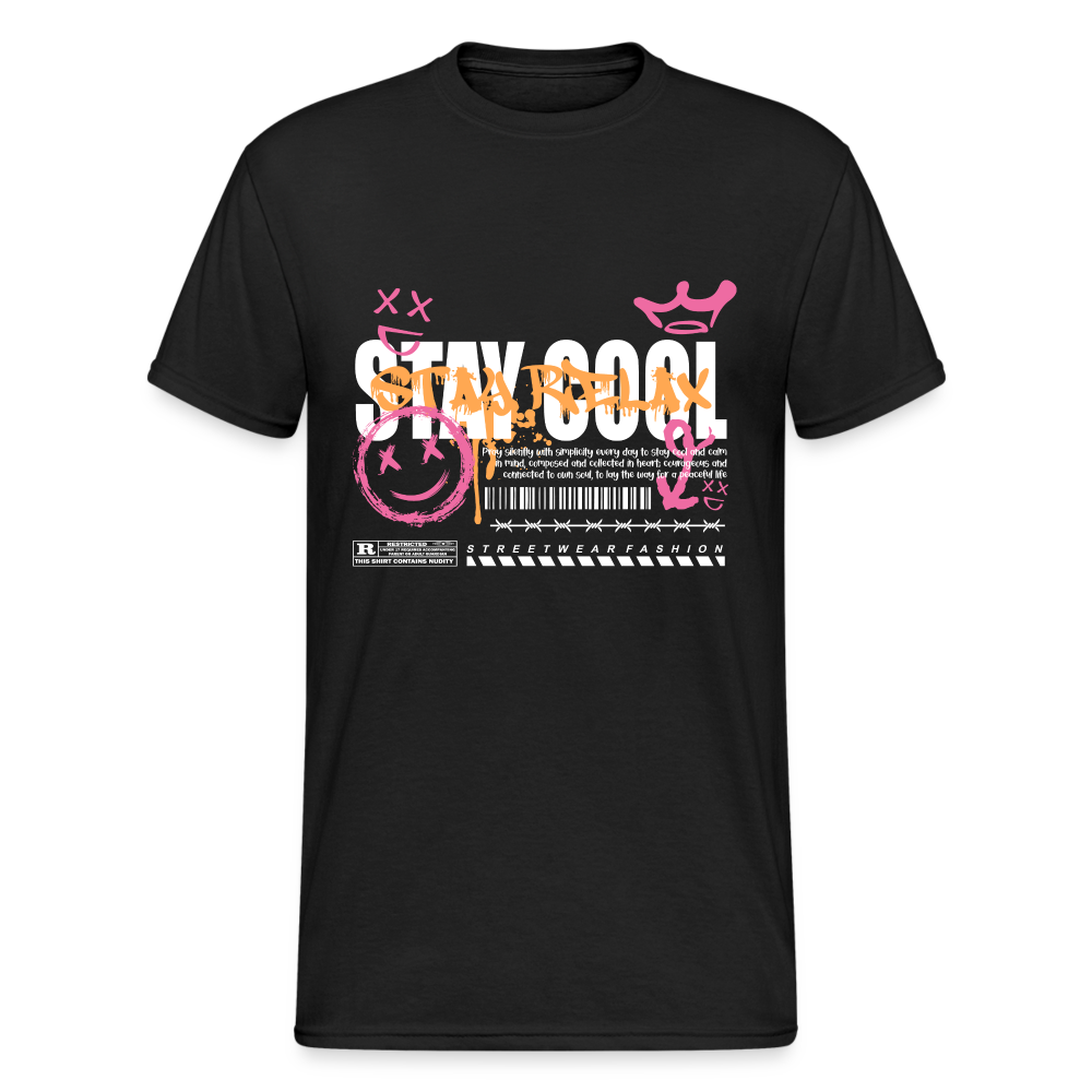 Urban Streetwear Stay Cool T-Shirt Herren - Schwarz