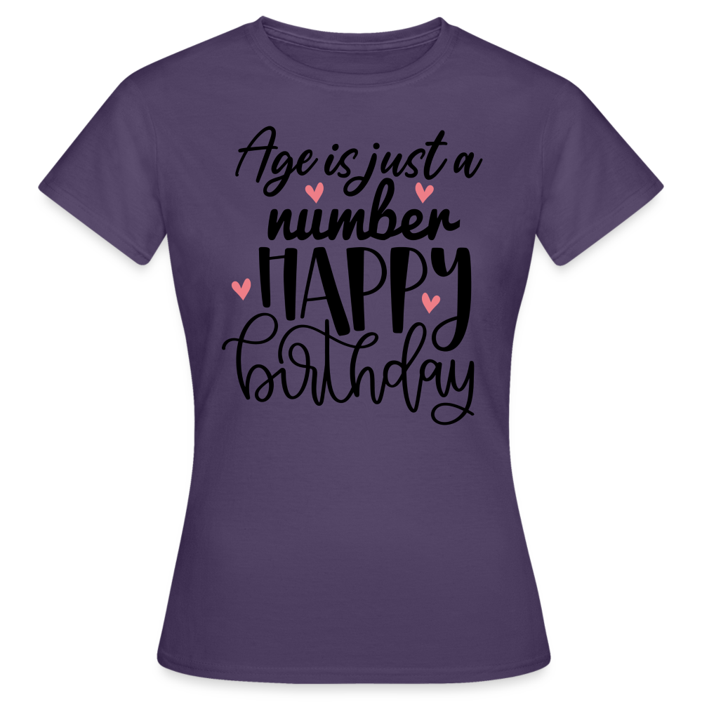 Happy Birthday Damen Gildan Heavy T-Shirt - Dunkellila