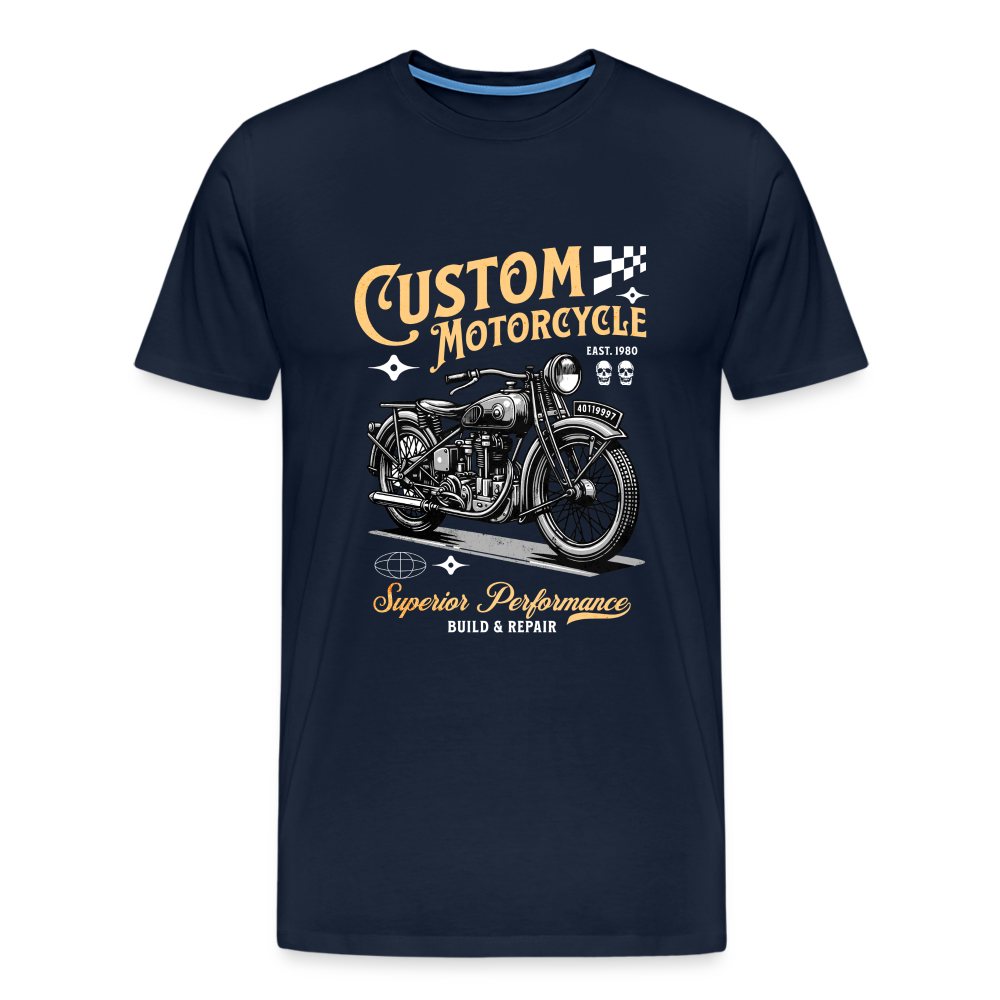 Custom Motorcycle Premium T-Shirt Herren - Navy
