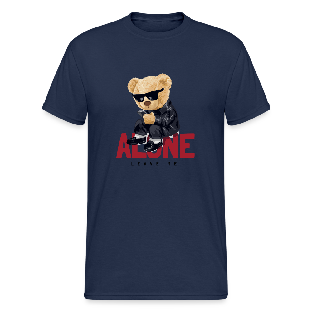 Teddybär Bear Alone Streetwear Spruch T-Shirt Herren - Navy