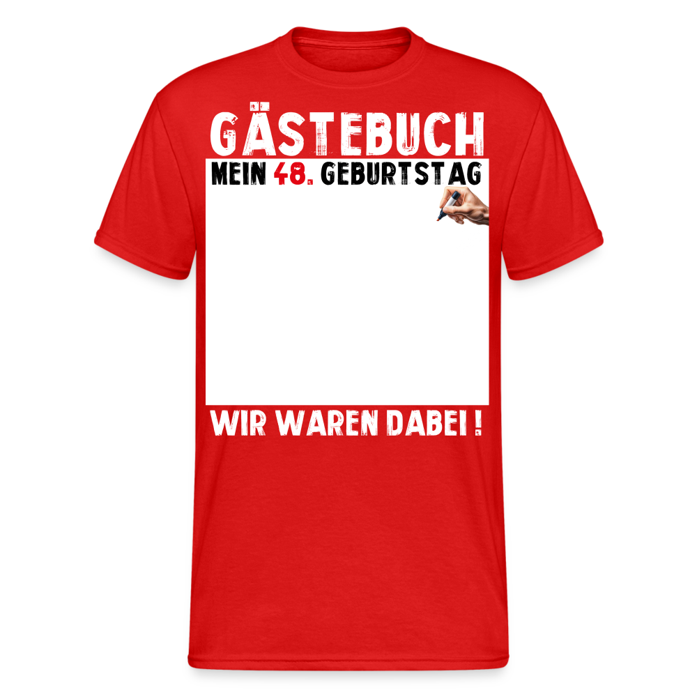 48. Geburtstag Gästebuch T-Shirt Lustig Geschenk T-Shirt - Rot