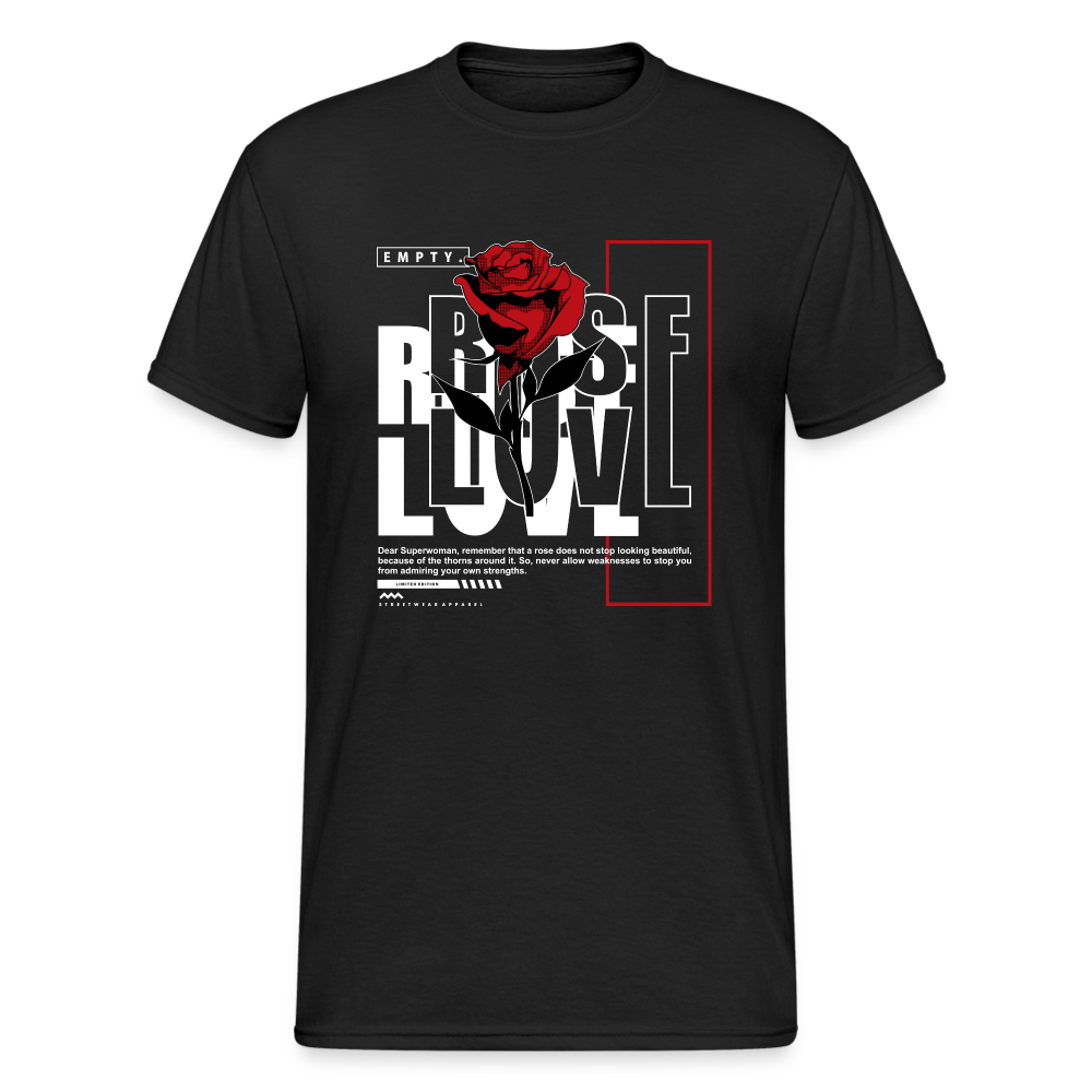 Urban Streetwear The Rose Love T-Shirt Herren - Schwarz