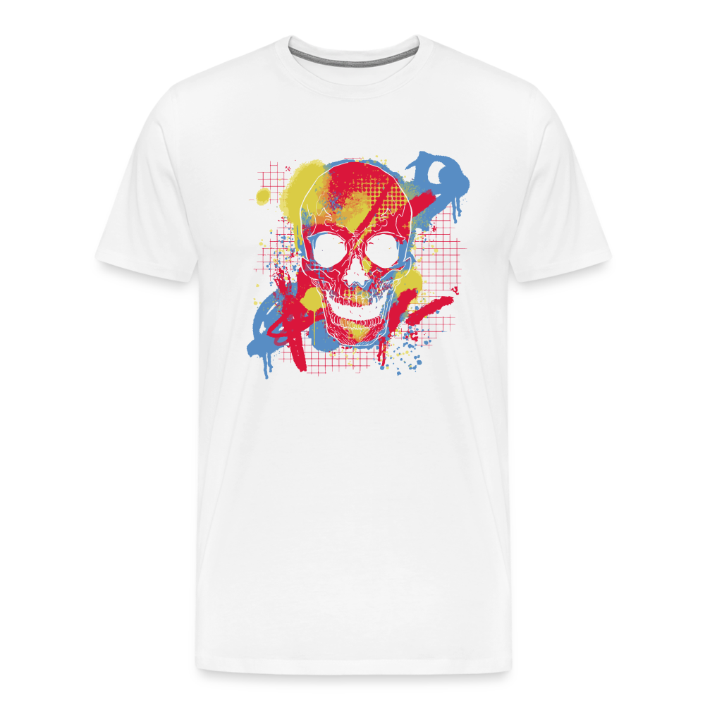 Graffiti Skull Totenkopf Premium T-Shirt Herren - Weiß