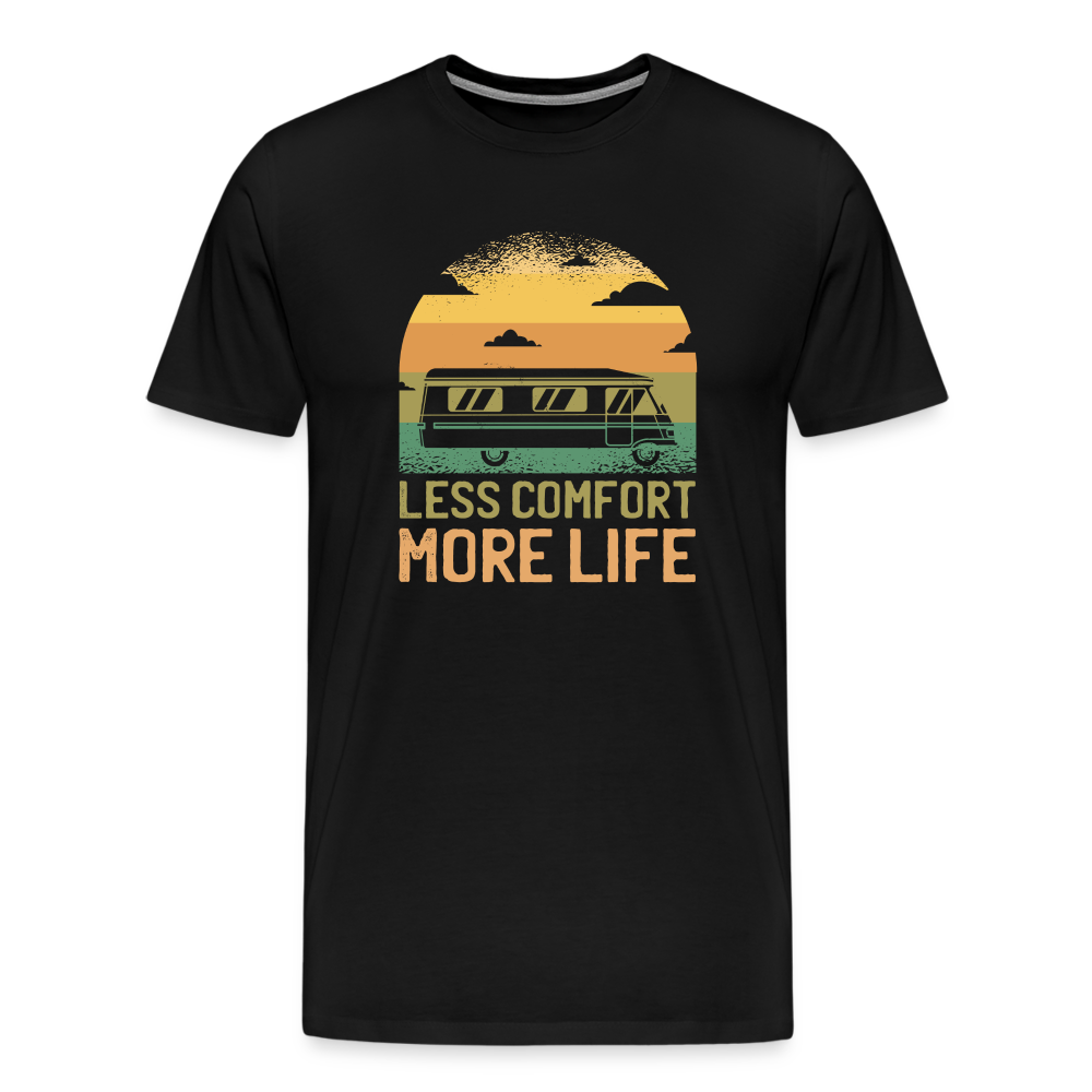 Less Comfort More Life Camping Vanlife Premium T-Shirt Herren - Schwarz