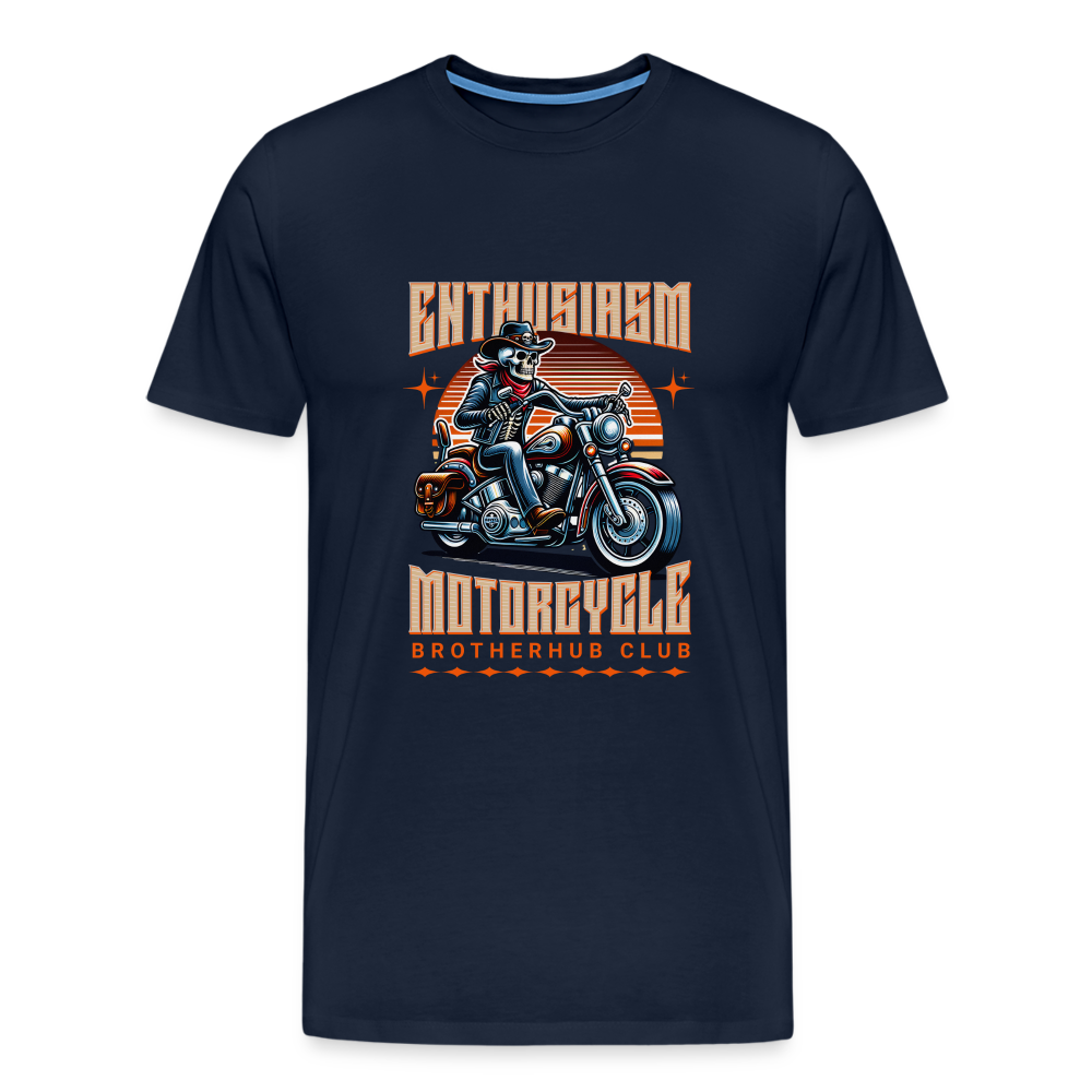 Motorcycle Brotherhub Club  Premium T-Shirt Herren - Navy